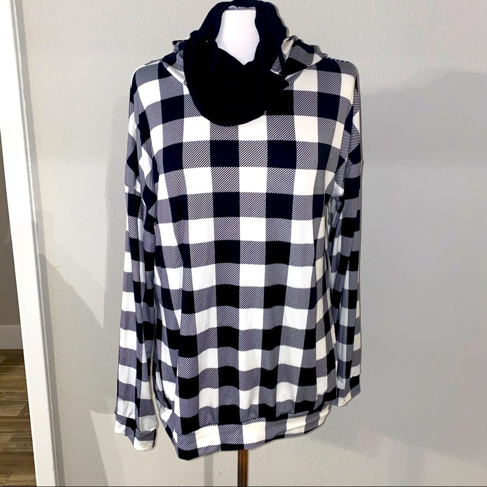 Plaid Lightweight hoodie w/built in mask